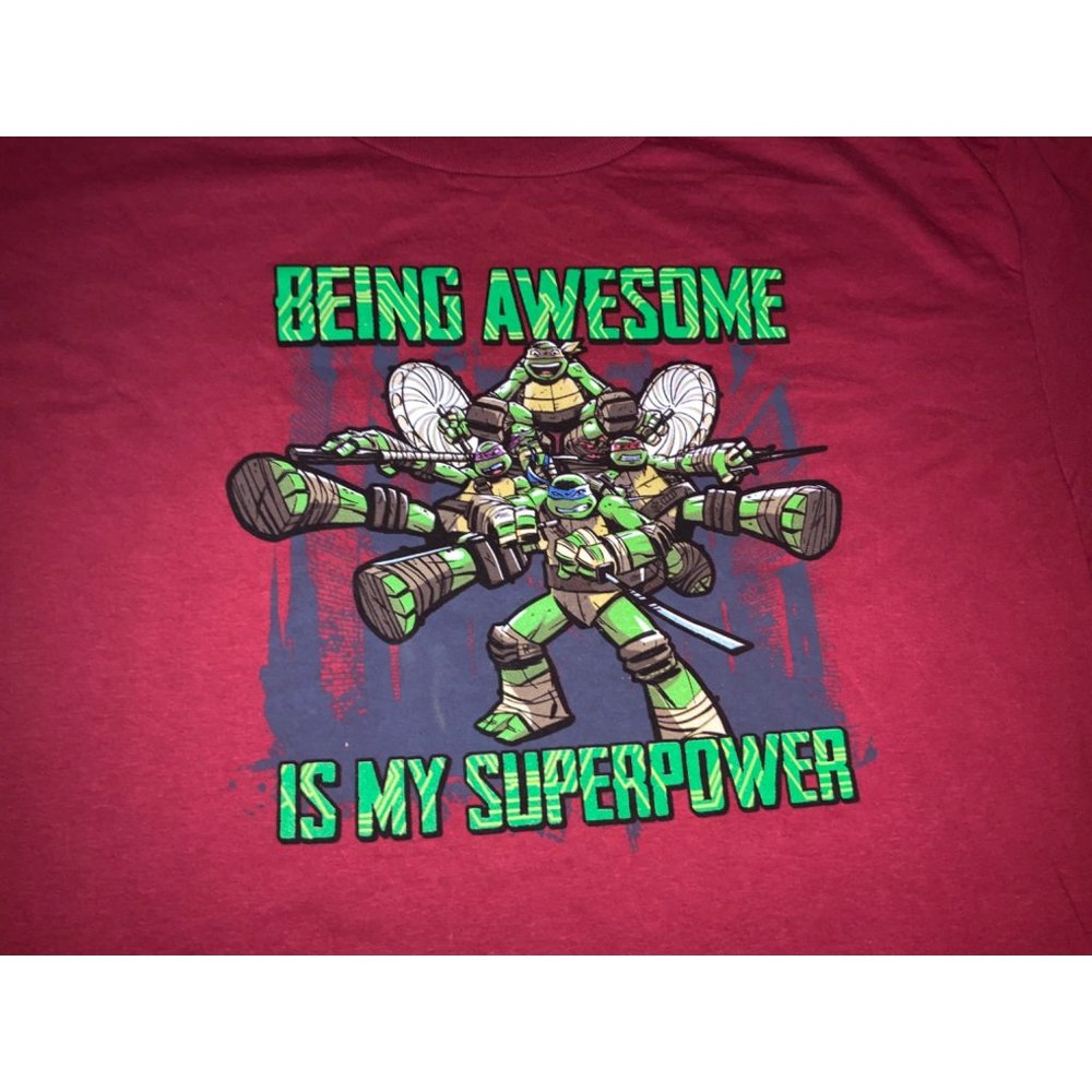 TMNT Ninja Turtle "Being Awesome is my Superpower" Mens Lg T-Shirt